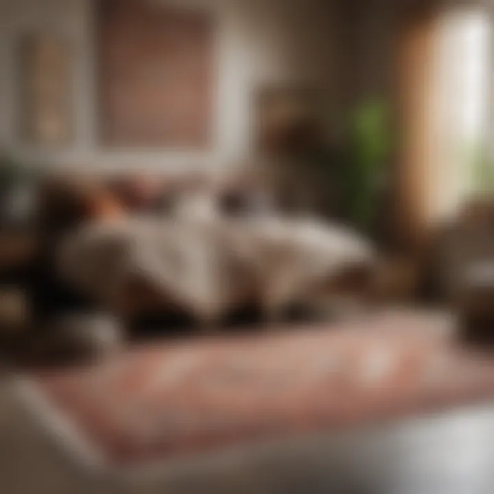 Neutral Rug in Bohemian Bedroom Setting