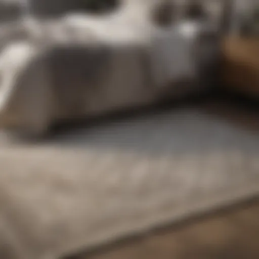 Neutral Rug with Geometric Patterns in Bedroom
