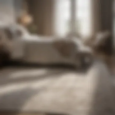 Cozy Neutral Rug with Textured Details in Bedroom