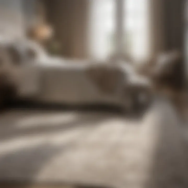 Cozy Neutral Rug with Textured Details in Bedroom