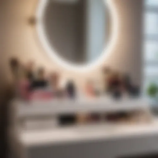 Elegant makeup organizer on bathroom sink
