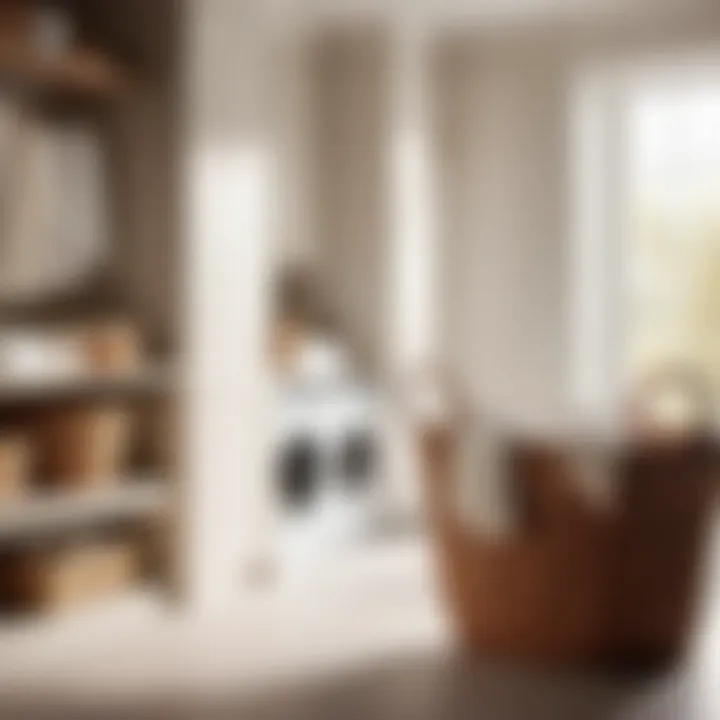 Elegant Laundry Room Upgrade Elegant wicker basket with fresh laundry