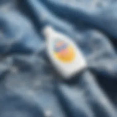 Denim Material Stain Removal Laundry detergent stain removal on denim material