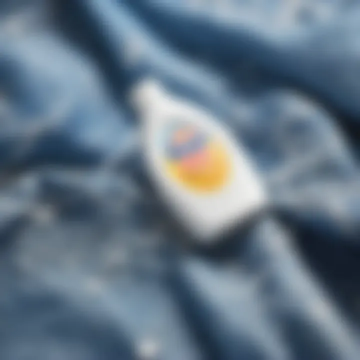 Denim Material Stain Removal Laundry detergent stain removal on denim material