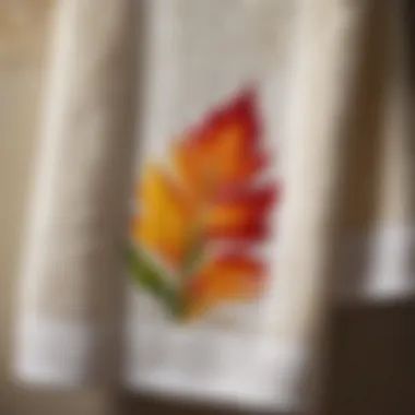 Artistically hand-painted seasonal motif towel