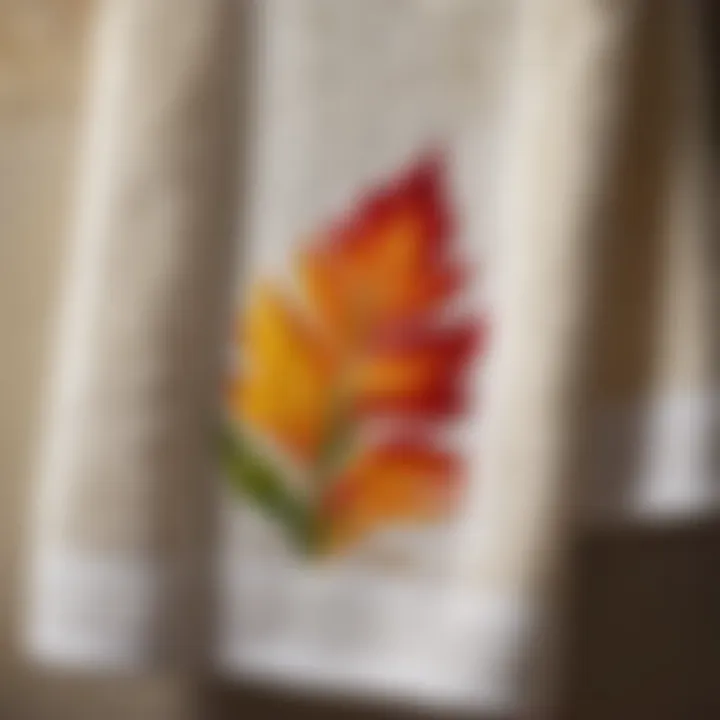 Artistically hand-painted seasonal motif towel