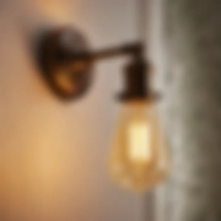 Vintage Charm Addition Vintage-inspired single bulb bathroom light fixture adding charm to the space