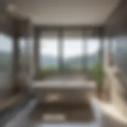 Elegant tub-shower combo in a sleek, modern bathroom