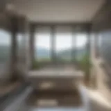 Sleek Modern Bathroom Design with Tub-Shower Combo Elegant tub-shower combo in a sleek, modern bathroom