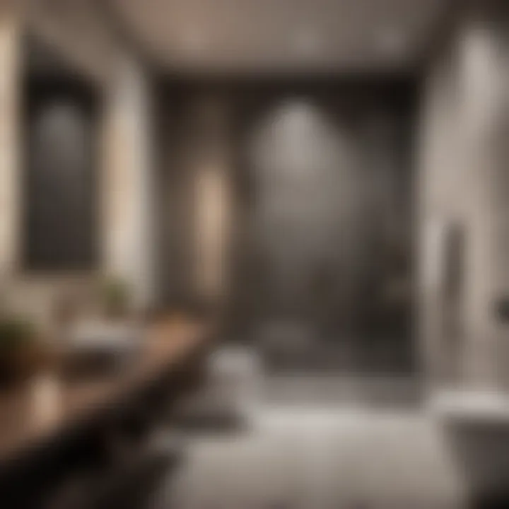 Sleek Monochromatic Design Sleek monochromatic tile design in small bathroom