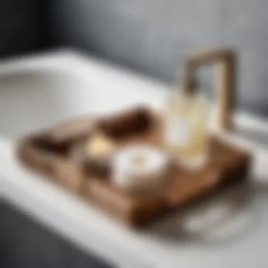 Functional Wicker Tray for Bath Essentials Wicker Tray with Bath Essentials