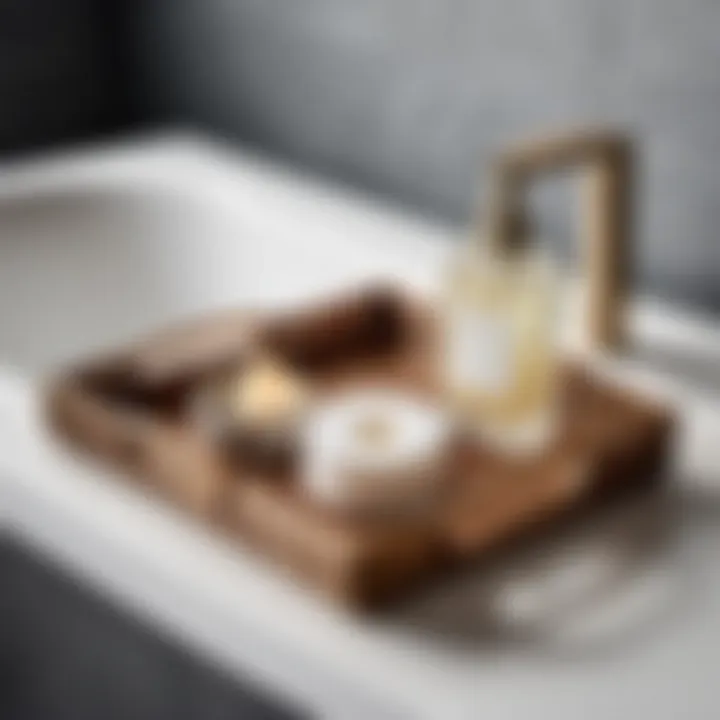 Functional Wicker Tray for Bath Essentials Wicker Tray with Bath Essentials