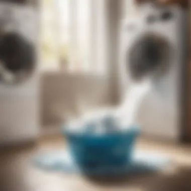 Laundry soaking in detergent solution