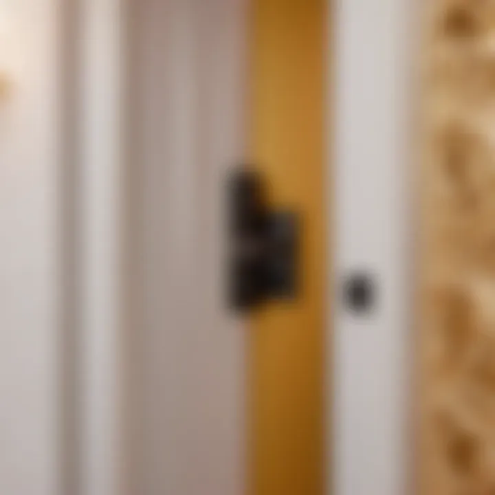 Acoustic Door Seal Installation Soundproof door seal being applied in a bedroom doorway