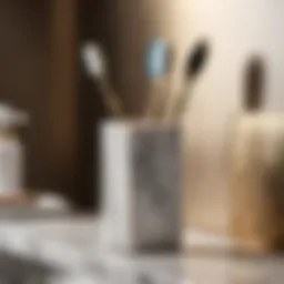 Elegant marble toothbrush holder