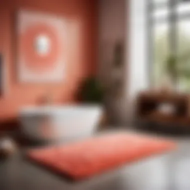 Artistic Modernity in Coral Bathroom Rug Set Modern Coral Bathroom Rug Set with Abstract Artistic Touch