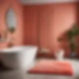 Elegant Coral Bathroom Rug Set in Floral Design