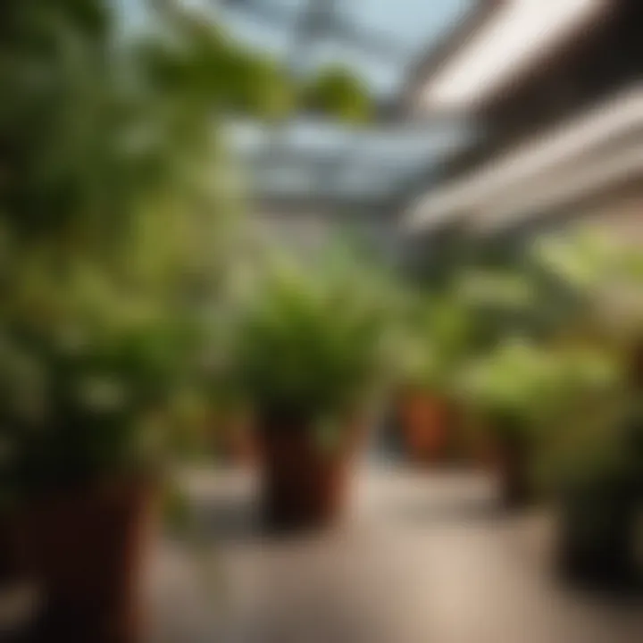 Variety of indoor plants thriving under grow lights