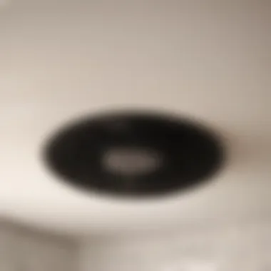 Detailed View of Ultra-Quiet Extractor Fan in Action Close-up of ultra-quiet bathroom extractor fan in operation