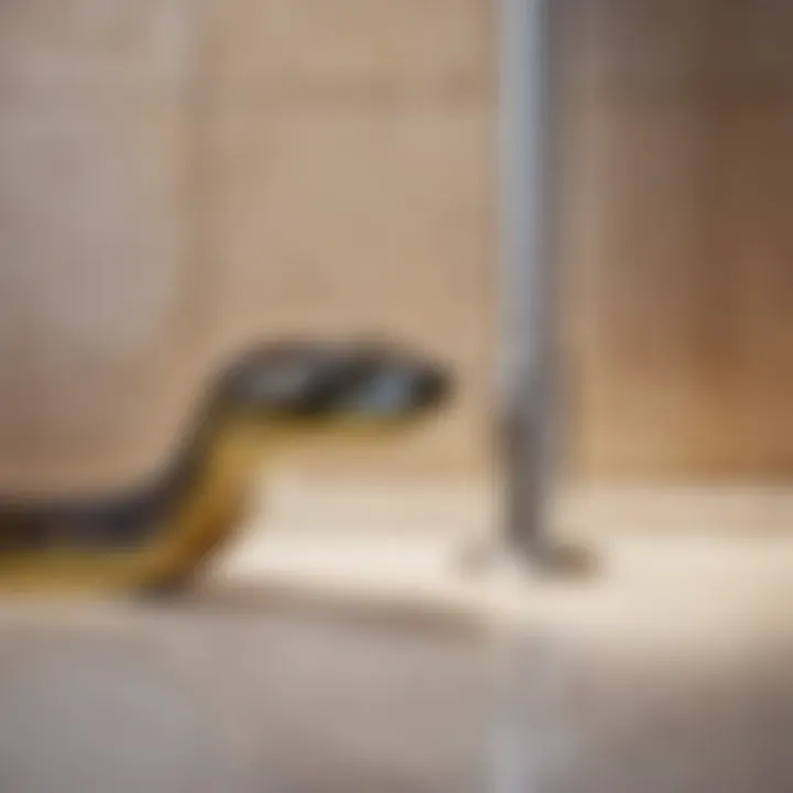 Illustration of plumber's snake tool for drain unclogging