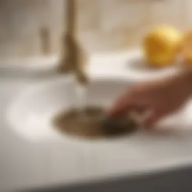 Unclogging tool removing debris from sink drain