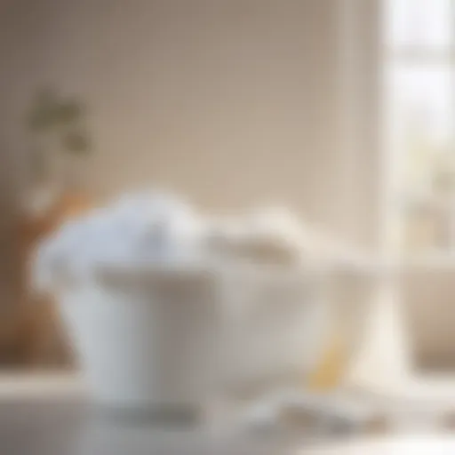 White clothes soaking in natural bleach solution