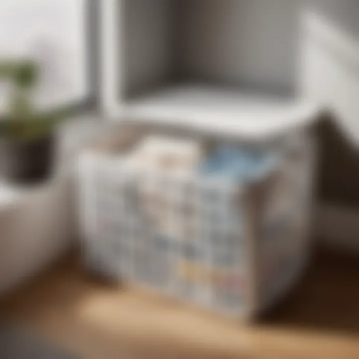 Space-saving laundry basket with multi-functional compartments