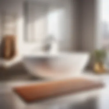 Elegant and minimalistic ultra-thin bath mat in a modern bathroom