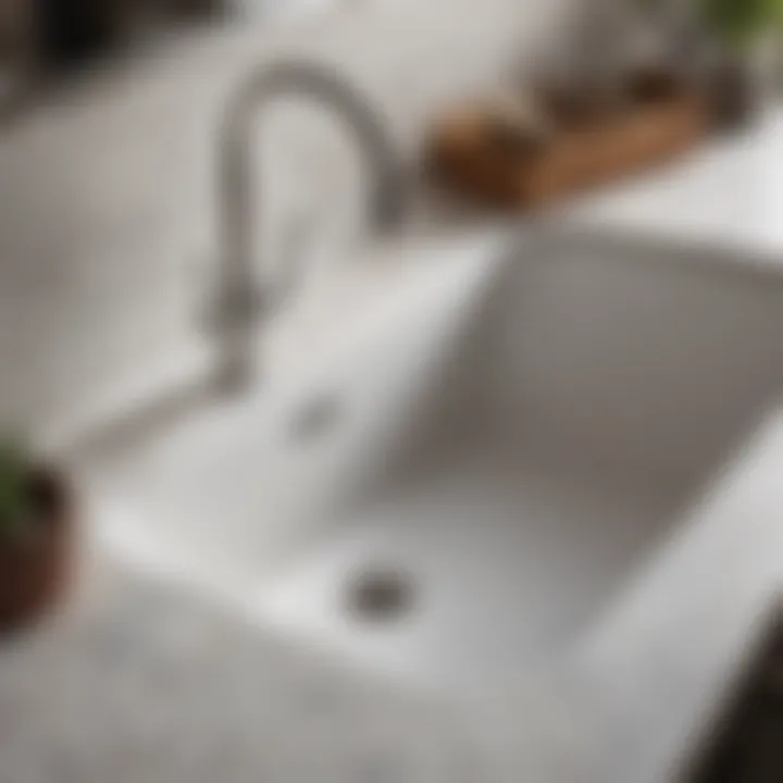 Detailed View of Undermount Sink Installation Techniques Close-up of undermount sink installation in a 24-inch cabinet