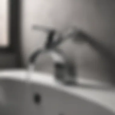 Material Quality and Finish of Bathroom Faucets Close-up view of the material finish on a bathroom faucet