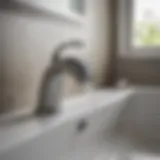 Close-up view of a bathroom sink faucet cap showcasing its design