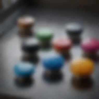 Materials used in faucet caps laid out for comparison