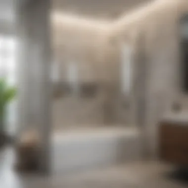 Stylish Bathroom Design with Tub Shower Doors A beautifully designed bathroom featuring stylish tub shower doors