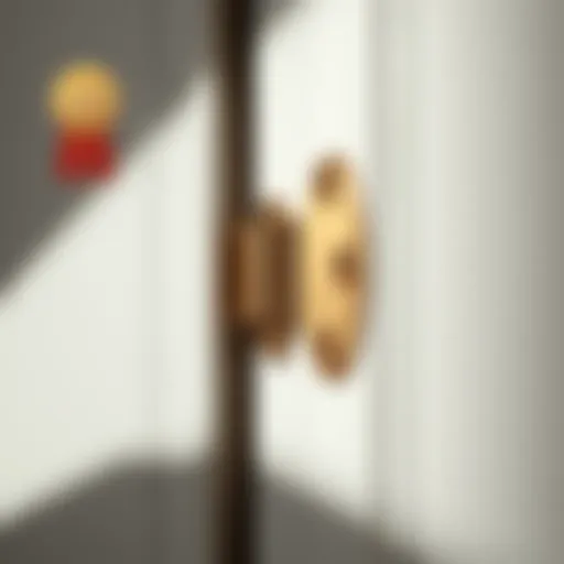 High-Quality Hinge Design Close-up view of a high-quality bathroom vanity cabinet door hinge