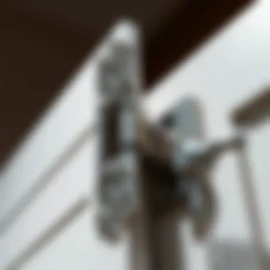 Detailed illustration of the installation process of a cabinet door hinge