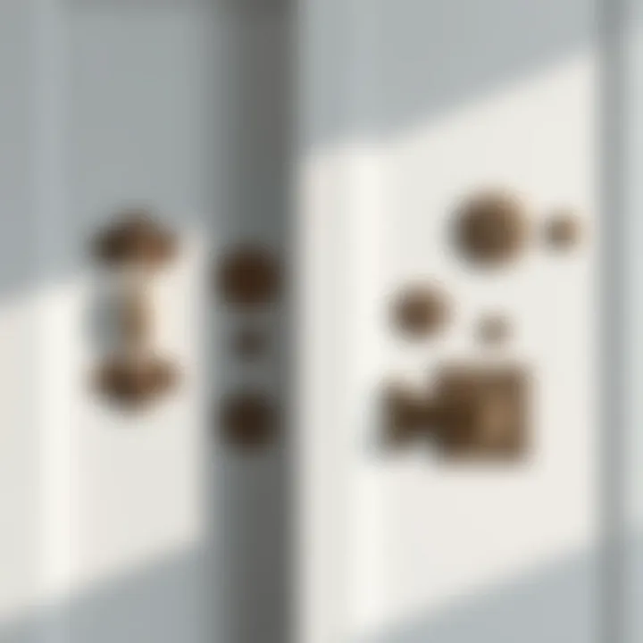 Various types of bathroom vanity cabinet door hinges displayed