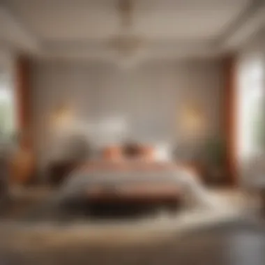 Feng Shui Principles in Bedroom Layout Visualization of Feng Shui principles in a bedroom layout