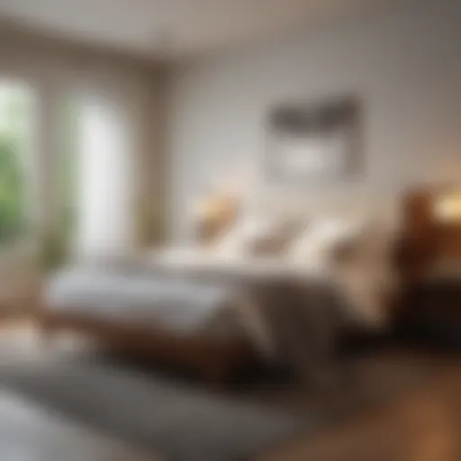Serene bedroom with optimal bed placement