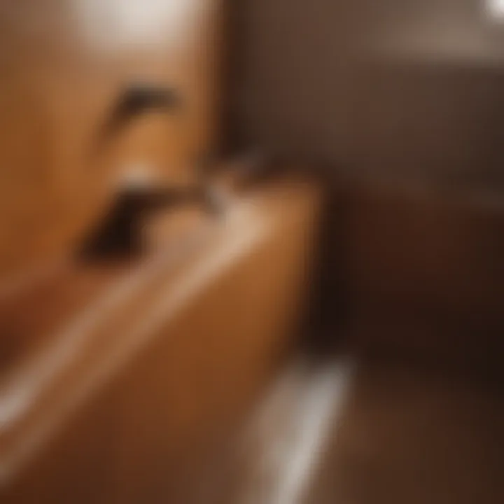 Discoloration in bathtub water exemplifying brown color