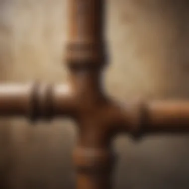 Corroded plumbing pipes indicating potential causes of brown water