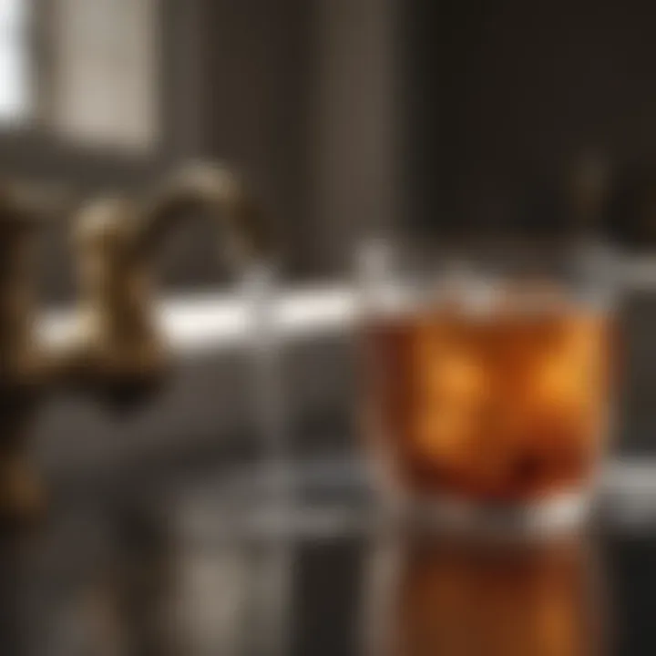 Sample of water testing for impurities and minerals