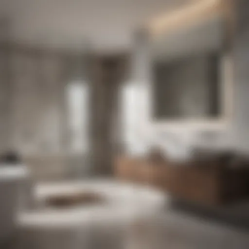 Modern Bathroom Elegance Elegant bathroom showcasing modern fixtures and materials