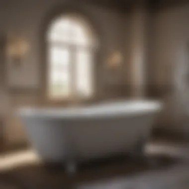 A detailed view of bathtub features such as jets and handheld showers