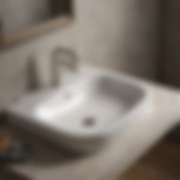 Diverse materials for drop-in bathroom sinks displayed