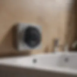 Illustration of a modern bathroom fan timer control