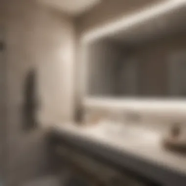 Energy-Efficient Lighting for Bathrooms Close-up of energy-efficient large light bulb in a stylish bathroom