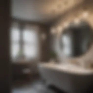 Installing Large Light Bulbs with Style Installation of a large light bulb in a chic bathroom environment