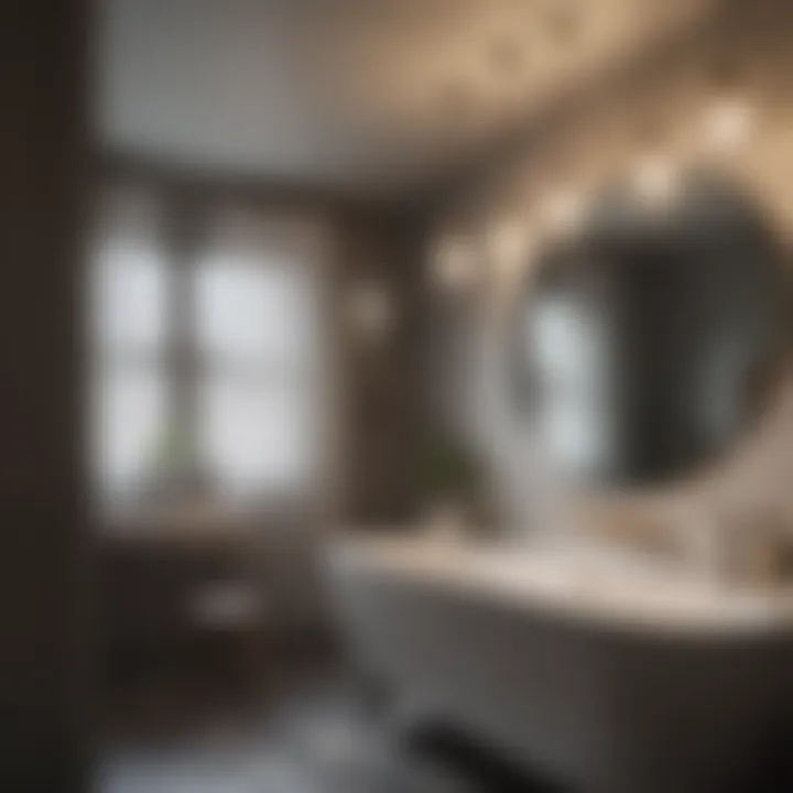 Installing Large Light Bulbs with Style Installation of a large light bulb in a chic bathroom environment