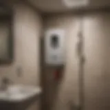 Lift pump installation in a basement bathroom