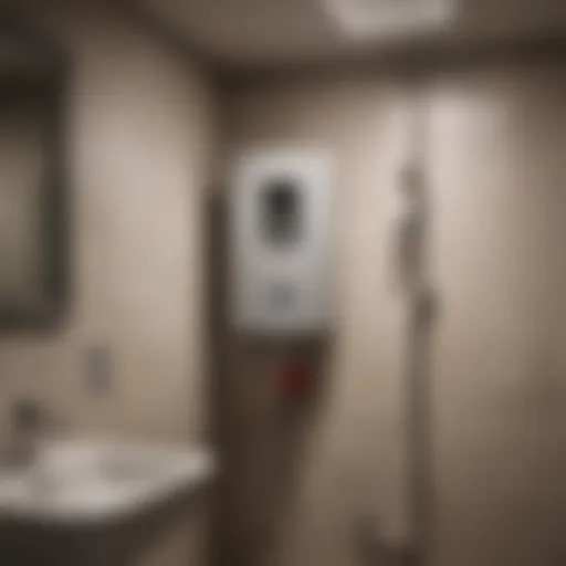 Lift pump installation in a basement bathroom